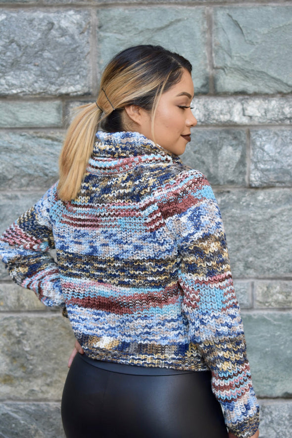 Cozy Up Multi Color Crop Sweater