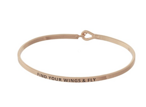 Find Your Wings & Fly Bracelet (Rose Gold)