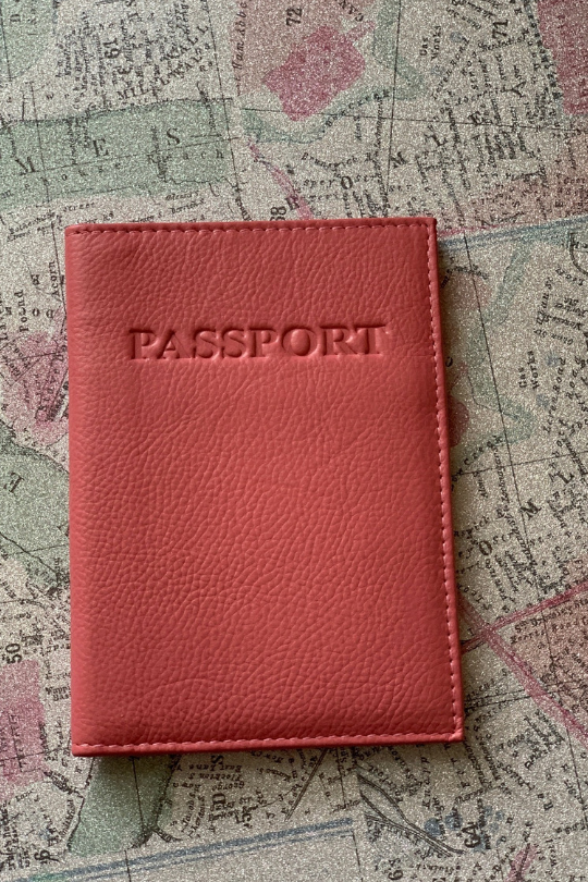 Pink Genuine Leather Passport Cover